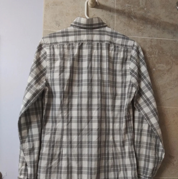 Express fitted XS gray checkered Woven Button Up - Picture 6 of 6